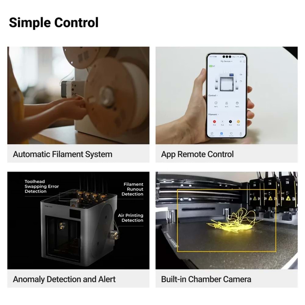 Snapmaker U1 3D Yazıcı – 4 Başlıklı Çok Renkli Yazıcı - STOKTAN TESLİM