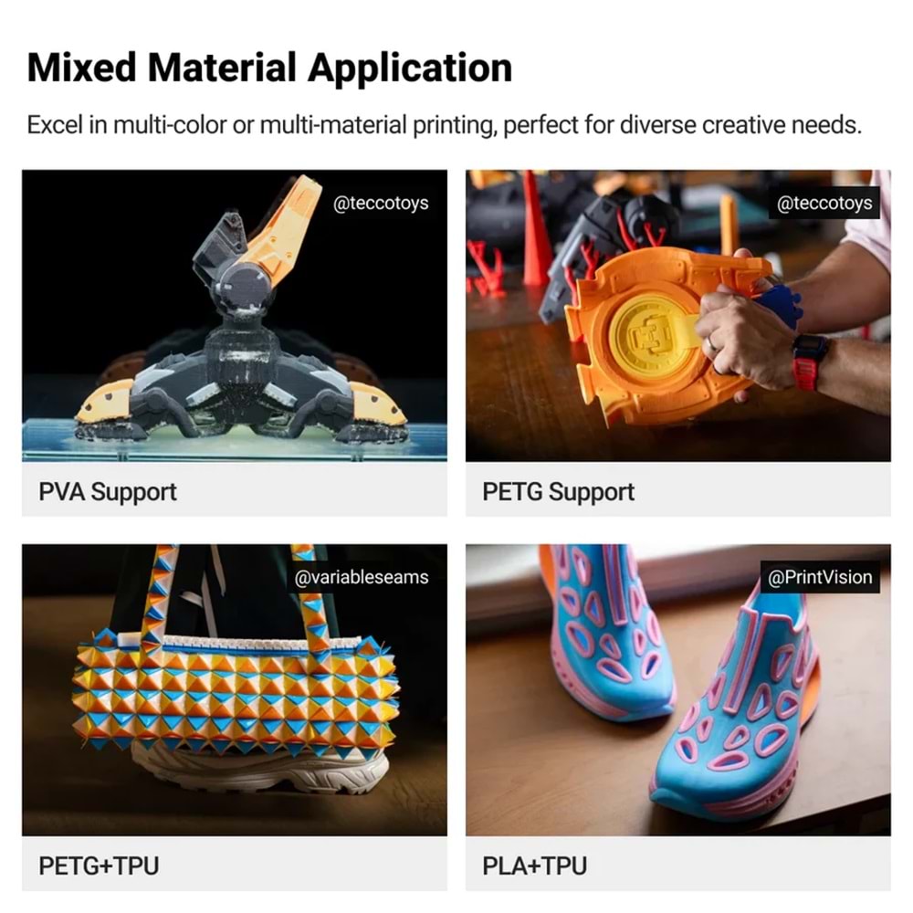 Snapmaker U1 3D Yazıcı – 4 Başlıklı Çok Renkli Yazıcı - STOKTAN TESLİM