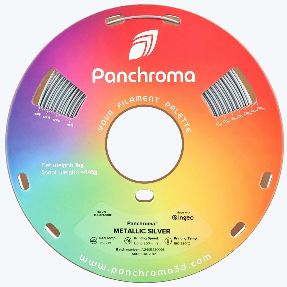 Panchroma PLA Filament Metalik Gümüş - 1 kg 1.75mm