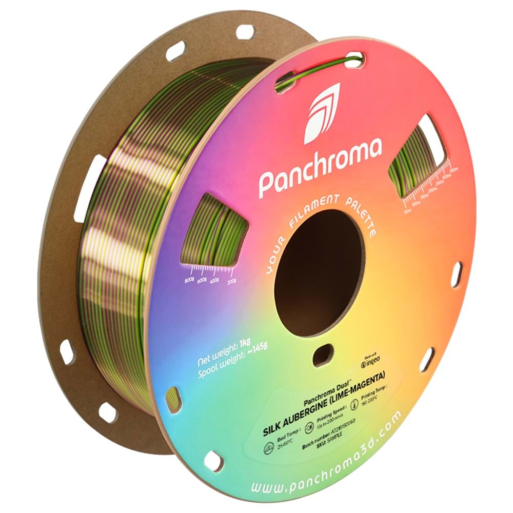 Panchroma Dual Silk Aubergine PLA Filament | Lime - Macenta