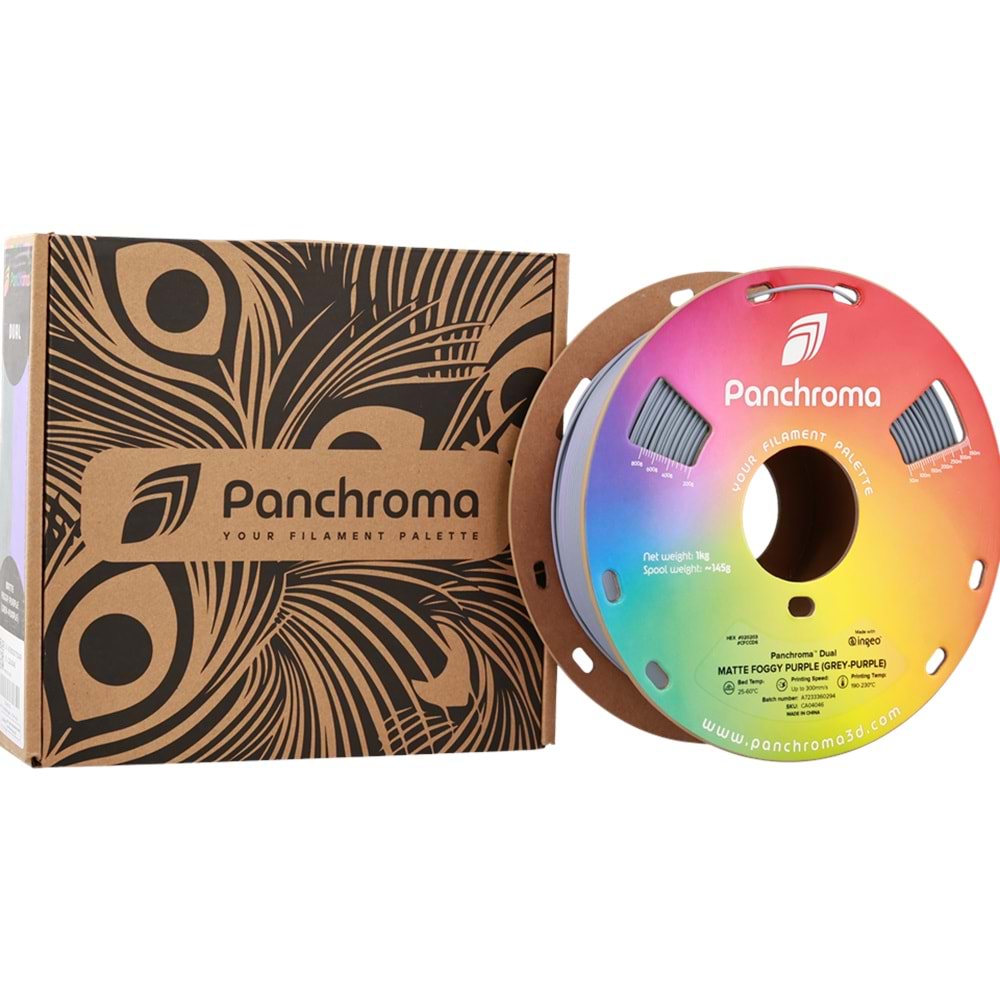 Panchroma PLA Dual Filament Mat Flu Mor (Gri - Mor) - 1 kg 1.75mm