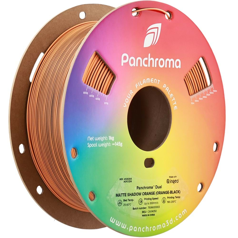 Panchroma PLA Dual Filament Mat Gölge Turuncu (Turuncu - Siyah) - 1 kg 1.75mm
