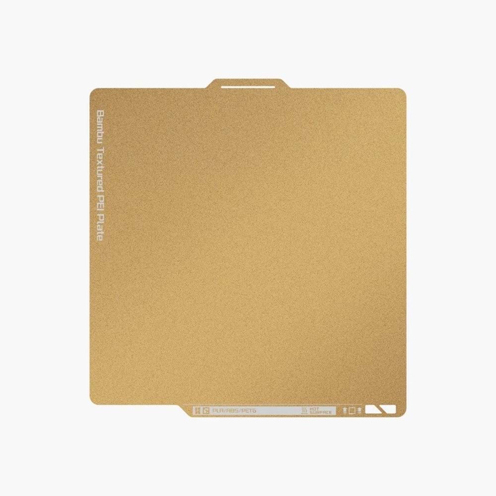 Bambu Lab Dokulu PEI Tabla | Mat Yüzey & Güçlü Yapışma X1, X1C, P1S, A1, X1E
