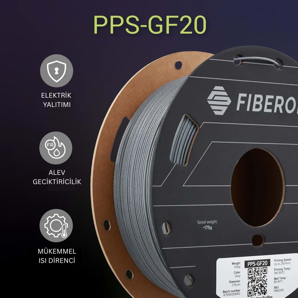 Fiberon PPS-GF20 Gri Filament