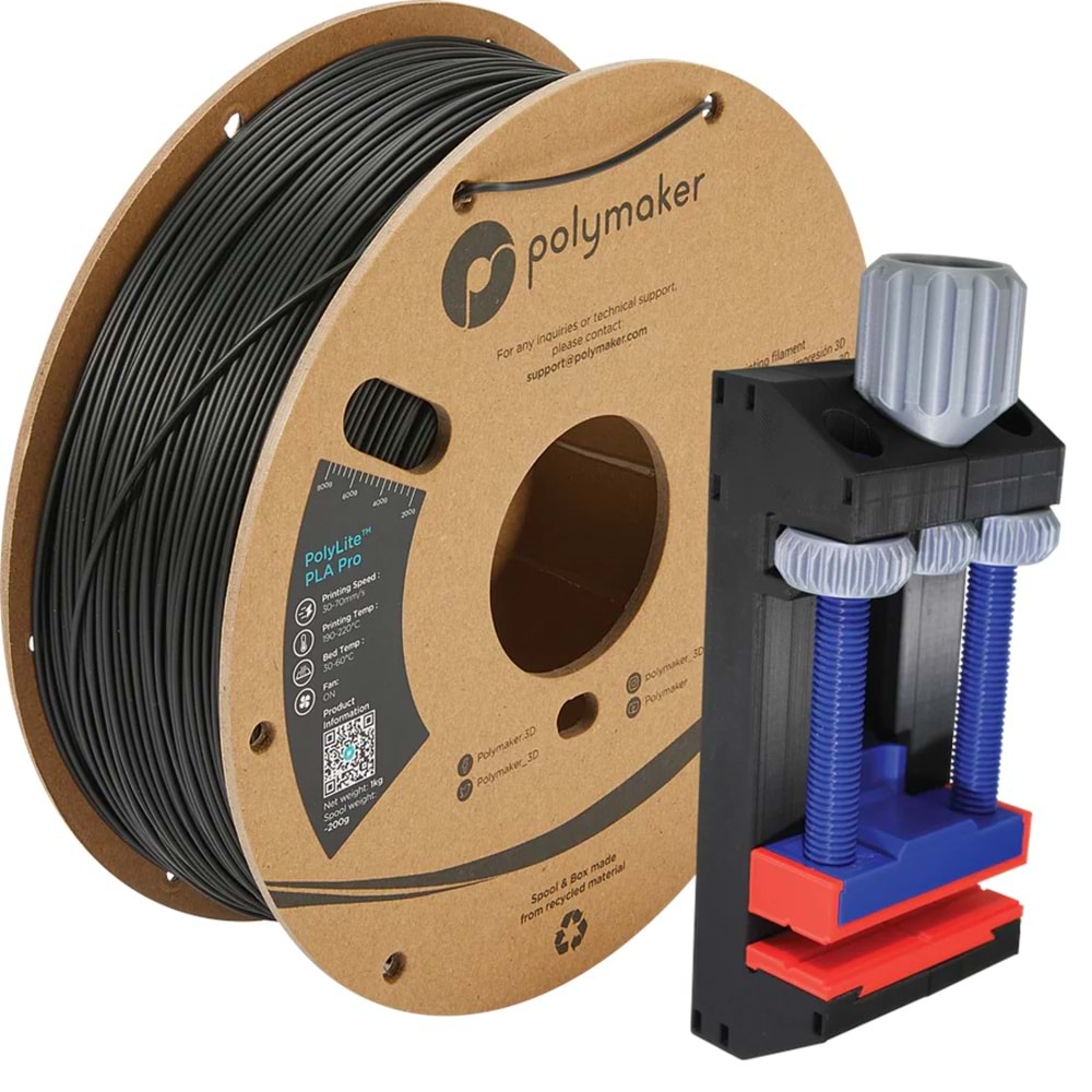 PolyLite PLA Pro Filament Siyah - Dayanıklı ve Kolay Baskı