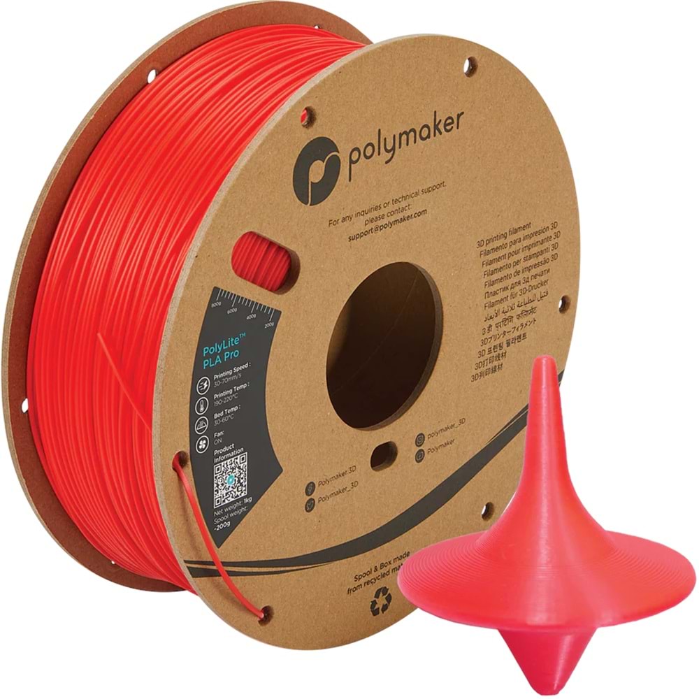 PolyLite PLA Pro Filament Kırmızı - Dayanıklı ve Kolay Baskı