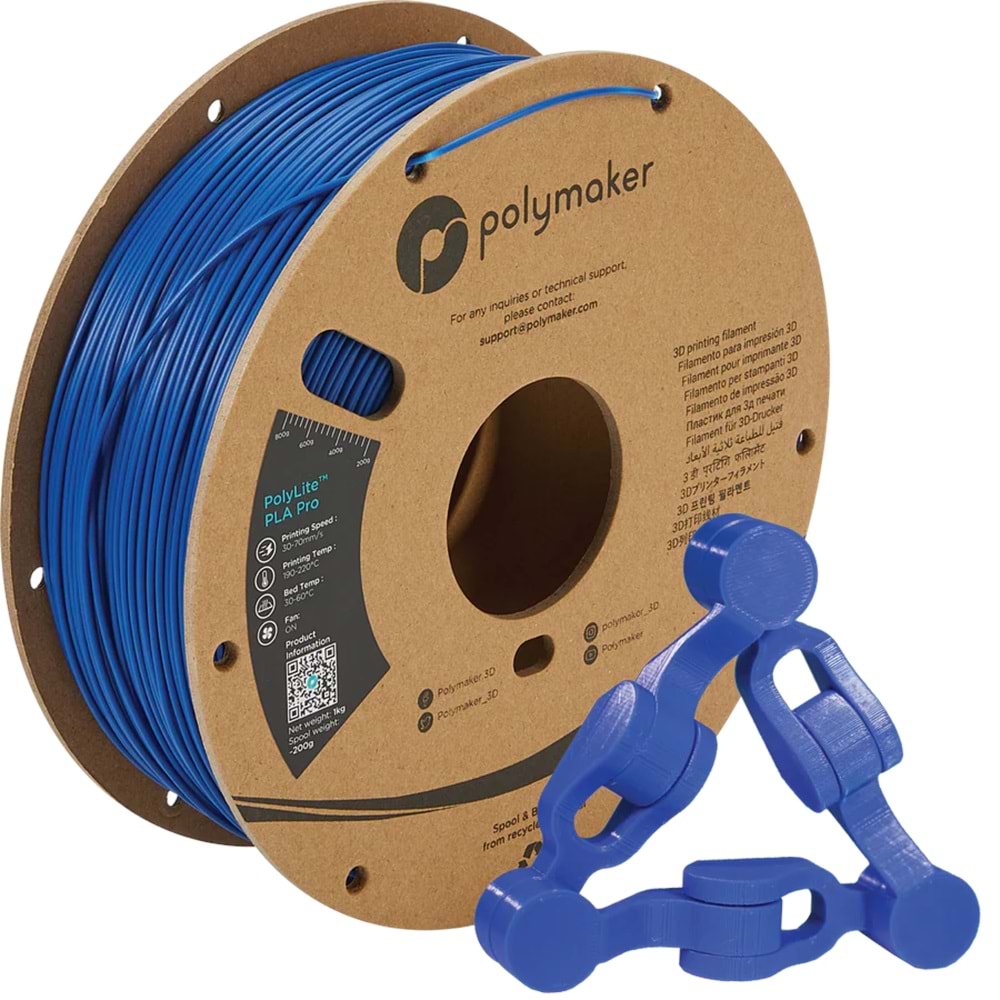 PolyLite PLA Pro Filament Mavi - Dayanıklı ve Kolay Baskı