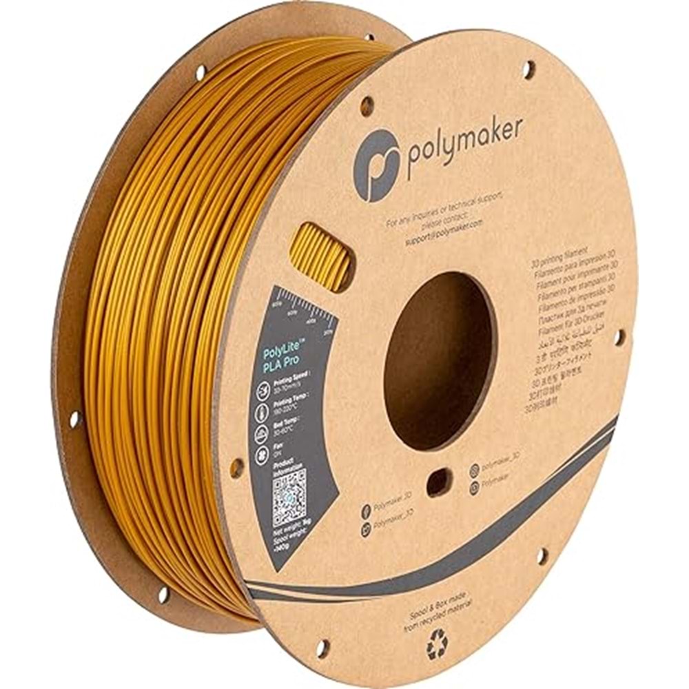PolyLite PLA Pro Filament Altın - Dayanıklı ve Kolay Baskı