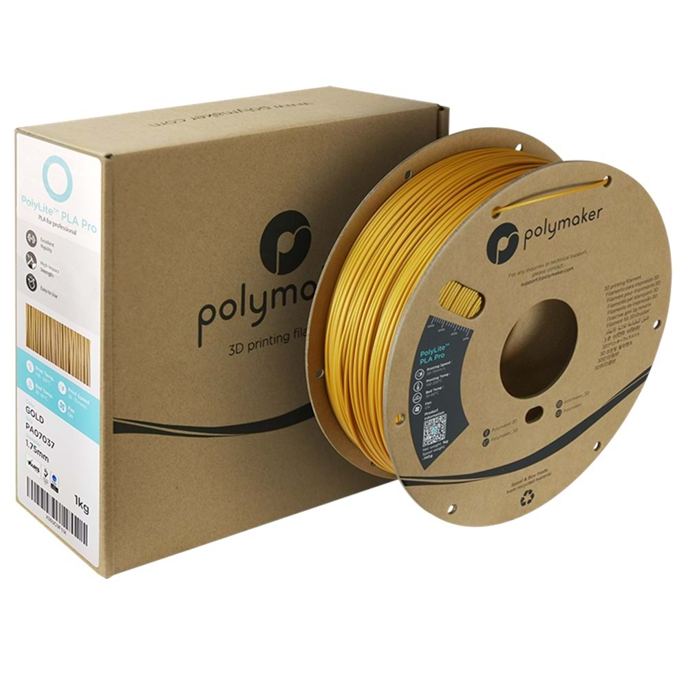 PolyLite PLA Pro Filament Altın - Dayanıklı ve Kolay Baskı