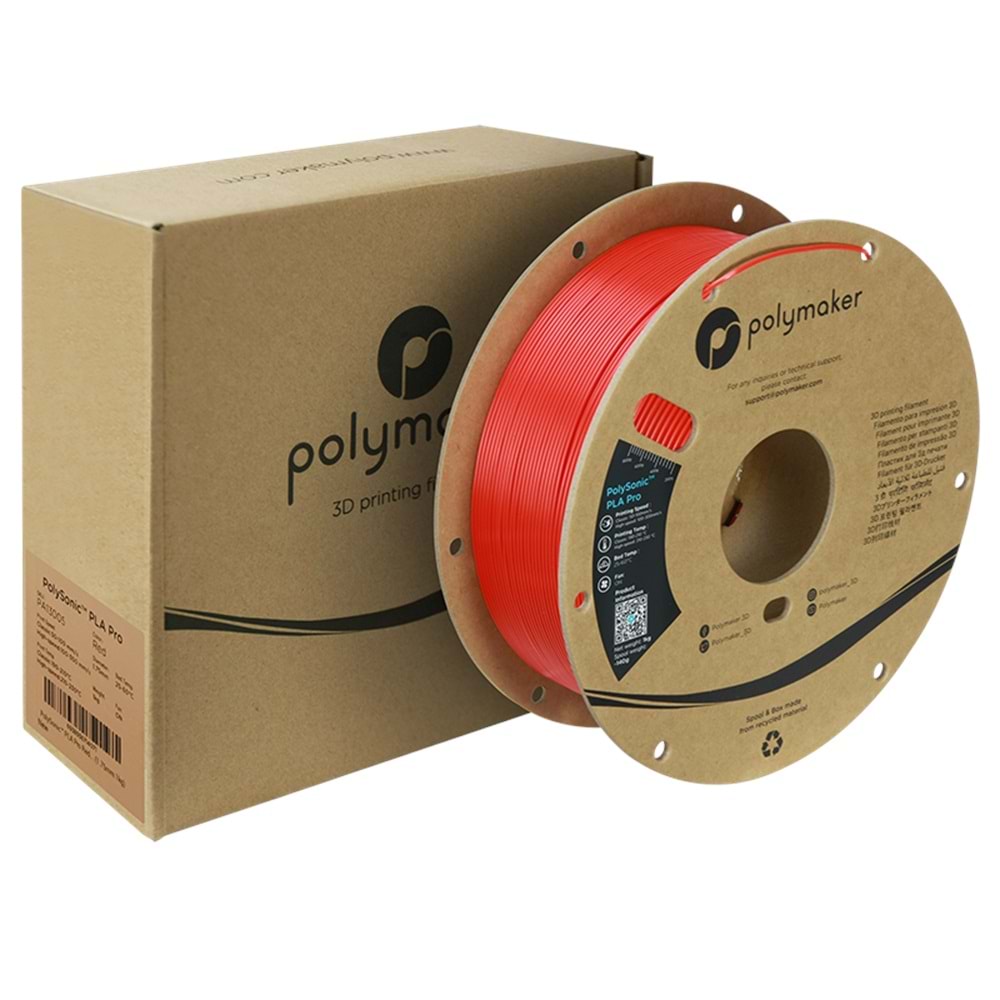 Polymaker PLA Pro Filament Kırmızı - 1kg 1.75mm