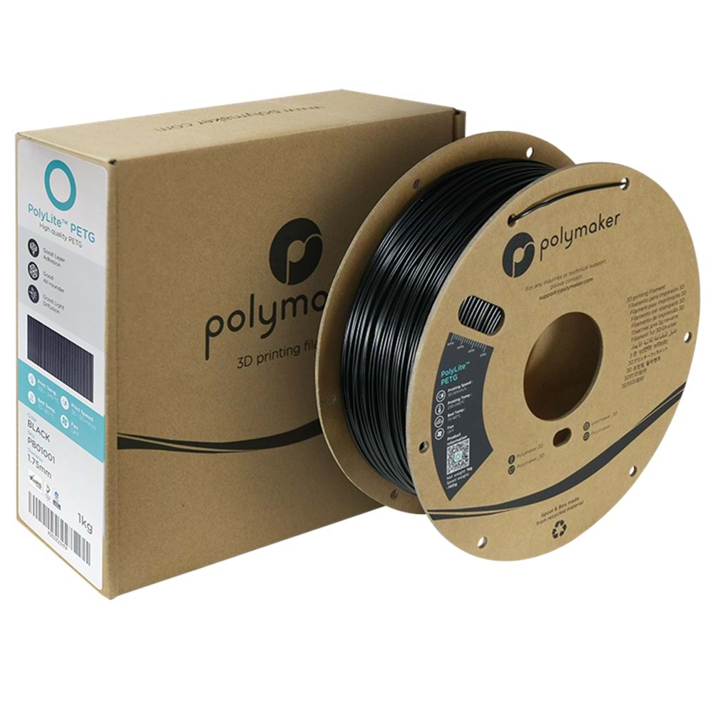 PolyLite PETG Filament Siyah – 1 kg 1.75mm