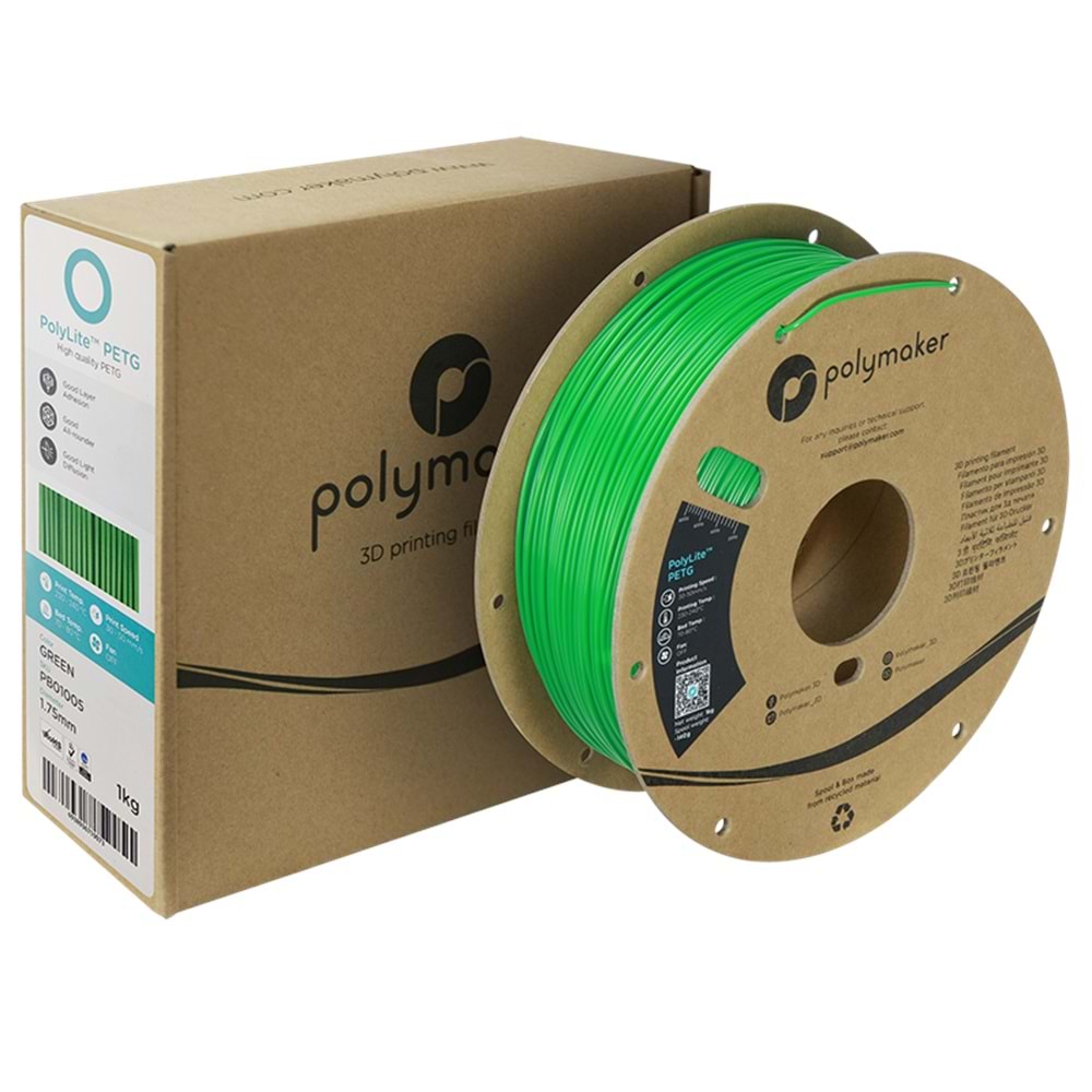 PolyLite PETG Filament Yeşil – 1 kg 1.75mm