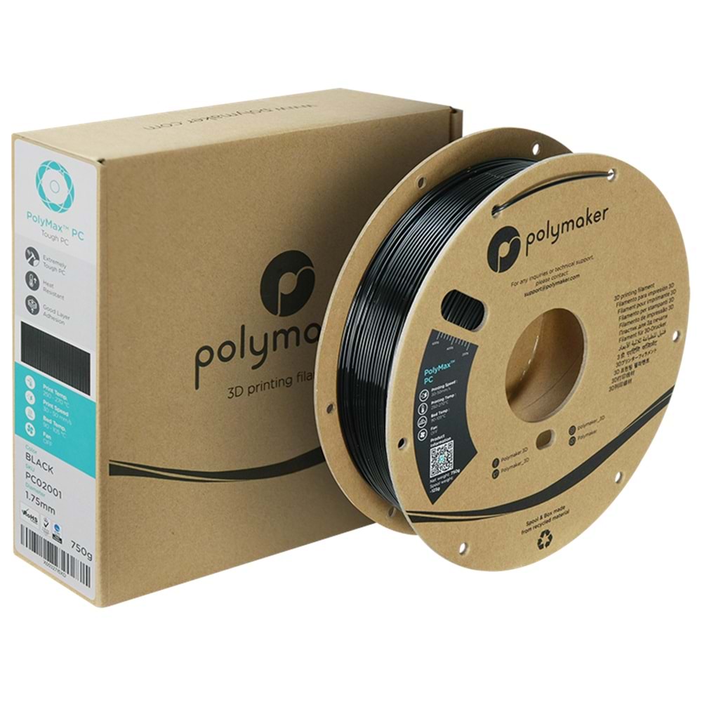 PolyMax Sert PC Filament Siyah – Yüksek Dayanıklılık