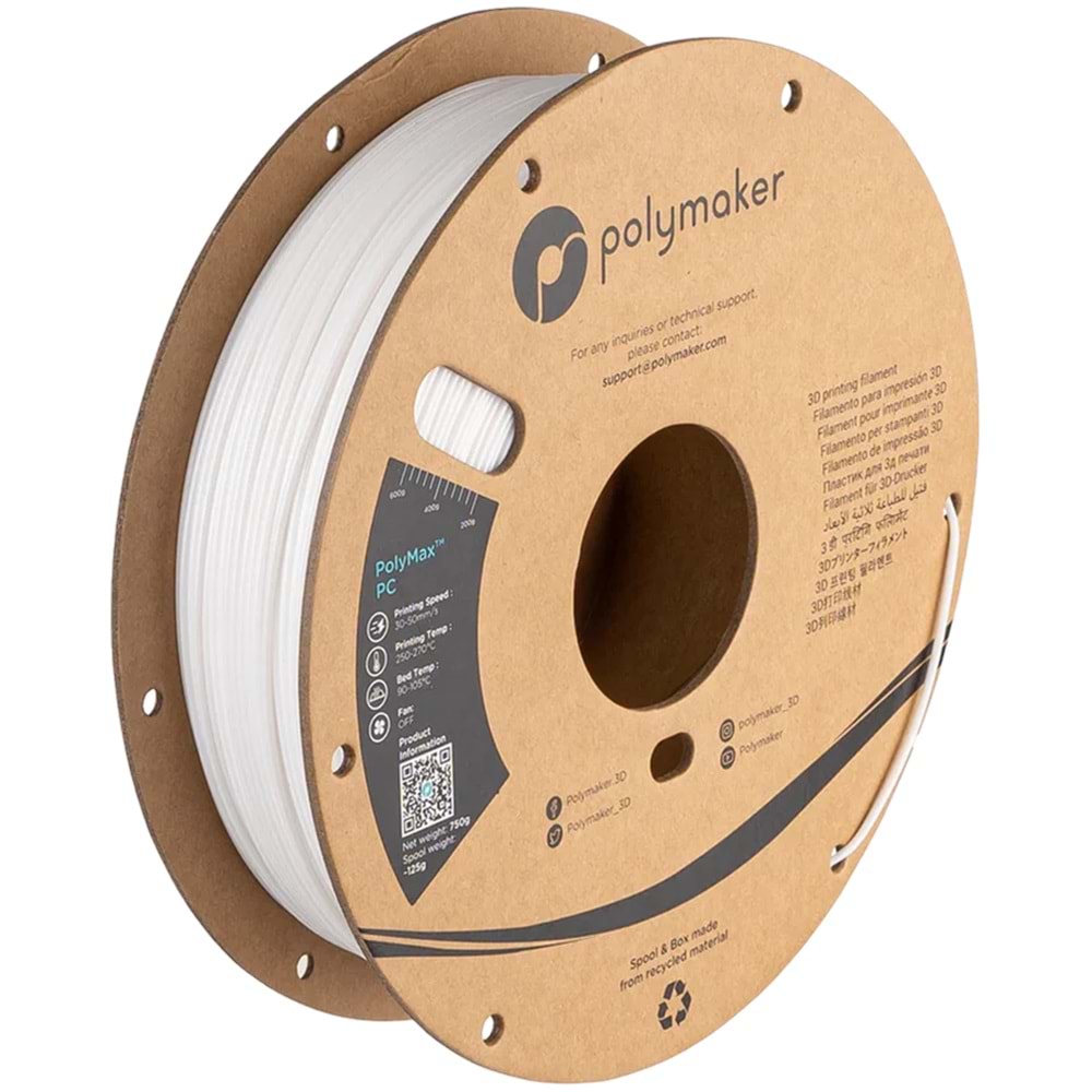 PolyMax Sert PC Filament Beyaz – Yüksek Dayanıklılık