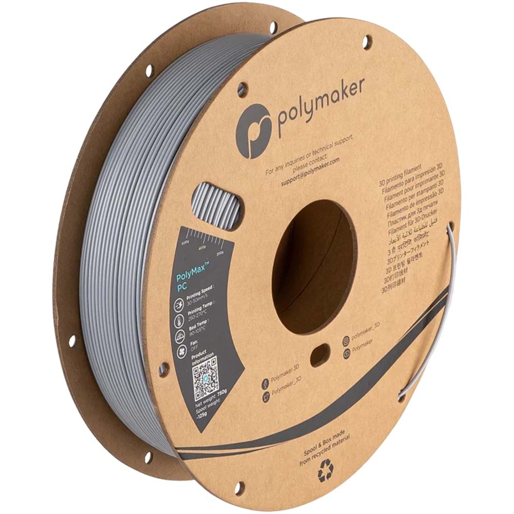 PolyMax Sert PC Filament Gri – Yüksek Dayanıklılık