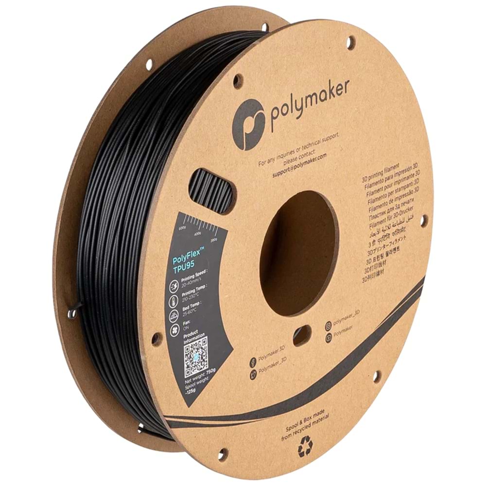 PolyFlex TPU95 Filament Siyah– Esnek 3D Baskı