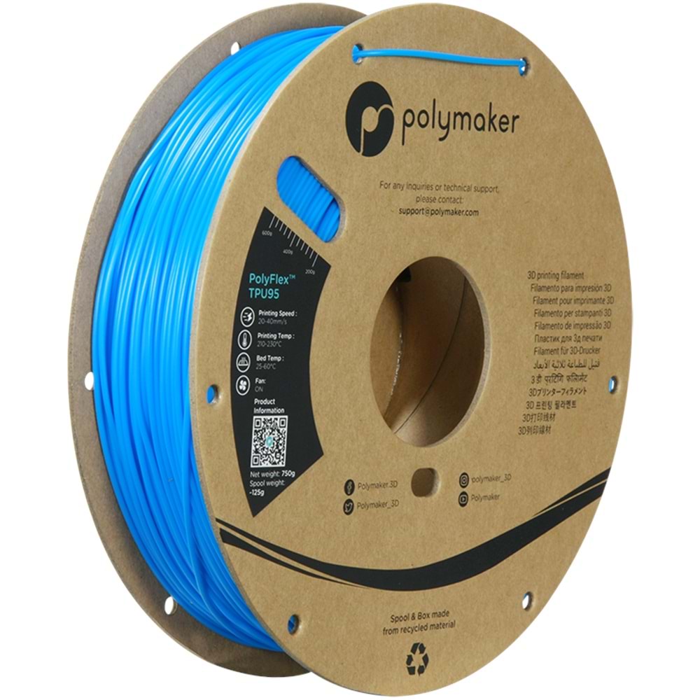 PolyFlex TPU95 Filament Mavi – Esnek 3D Baskı
