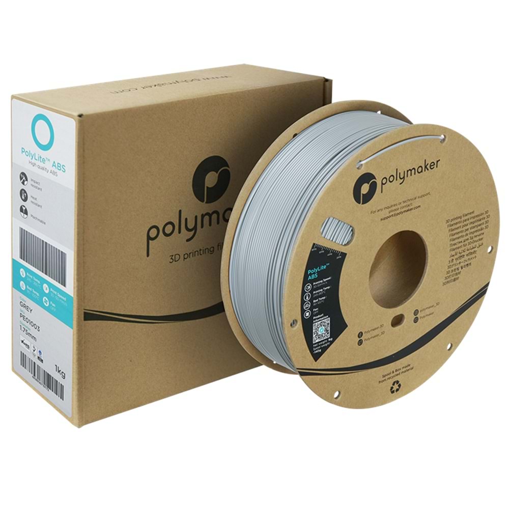 PolyLite ABS Filament Gri – Dayanıklı ve Profesyonel 3D Baskı