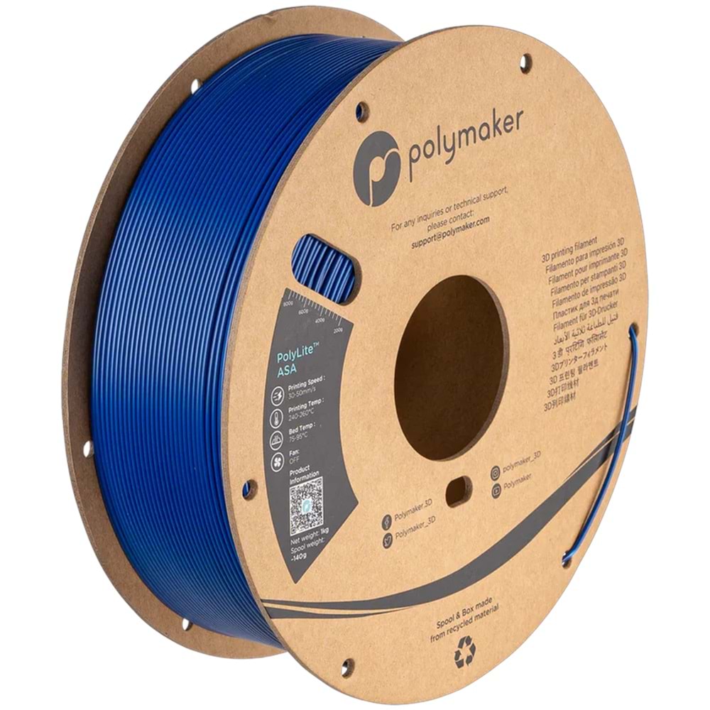 PolyLite ASA Filament Mavi – UV Dayanımlı 3D Baskı
