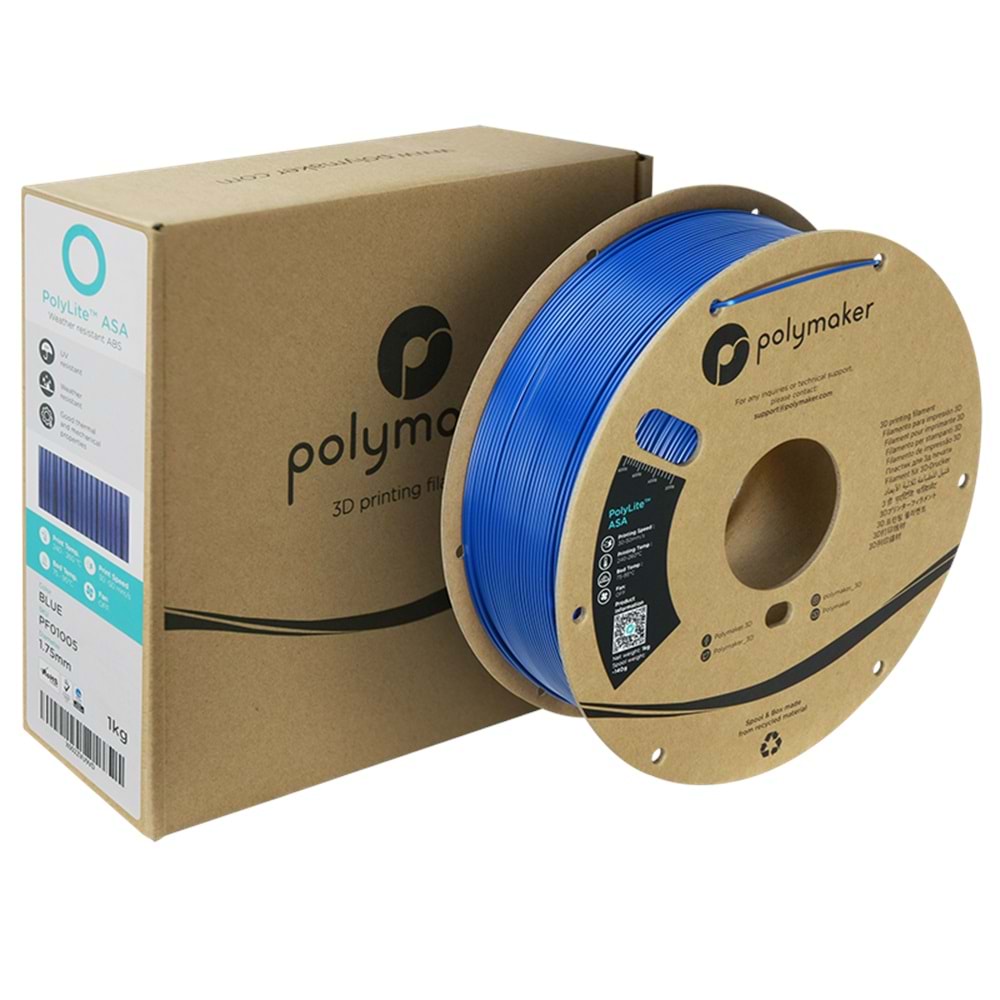 PolyLite ASA Filament Mavi – UV Dayanımlı 3D Baskı