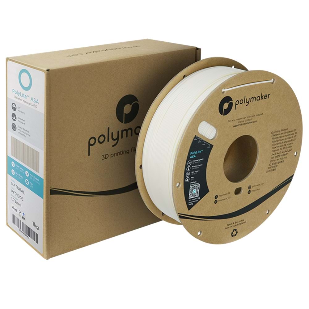 Polymaker ASA Filament Natürel – UV Dayanımlı 3D Baskı