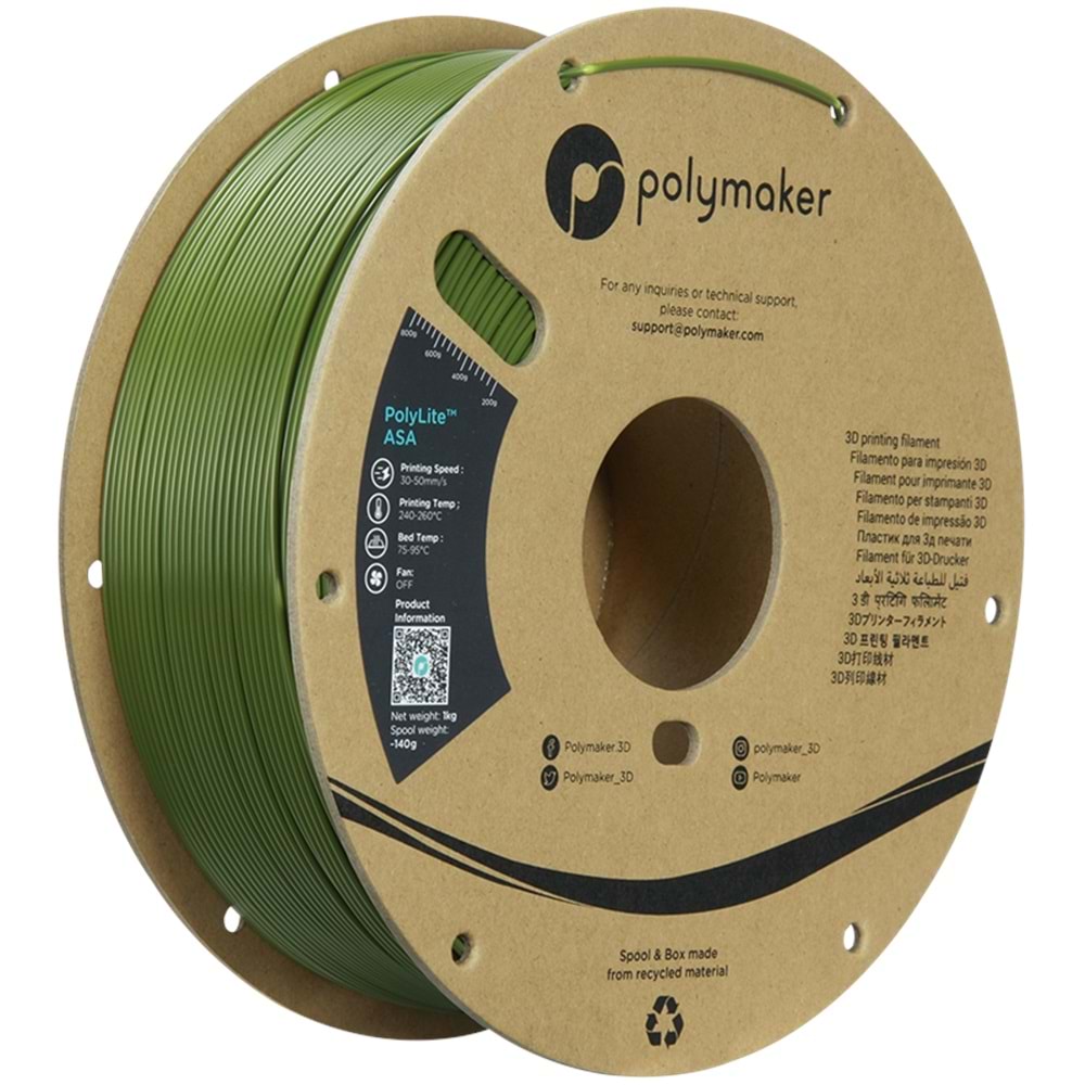 PolyLite ASA Filament Askeri Yeşil – UV Dayanımlı 3D Baskı