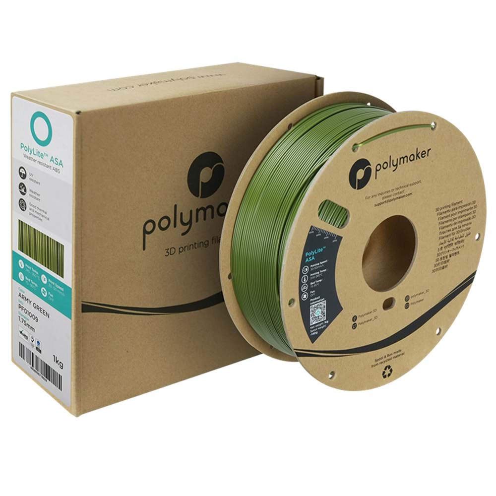 PolyLite ASA Filament Askeri Yeşil – UV Dayanımlı 3D Baskı