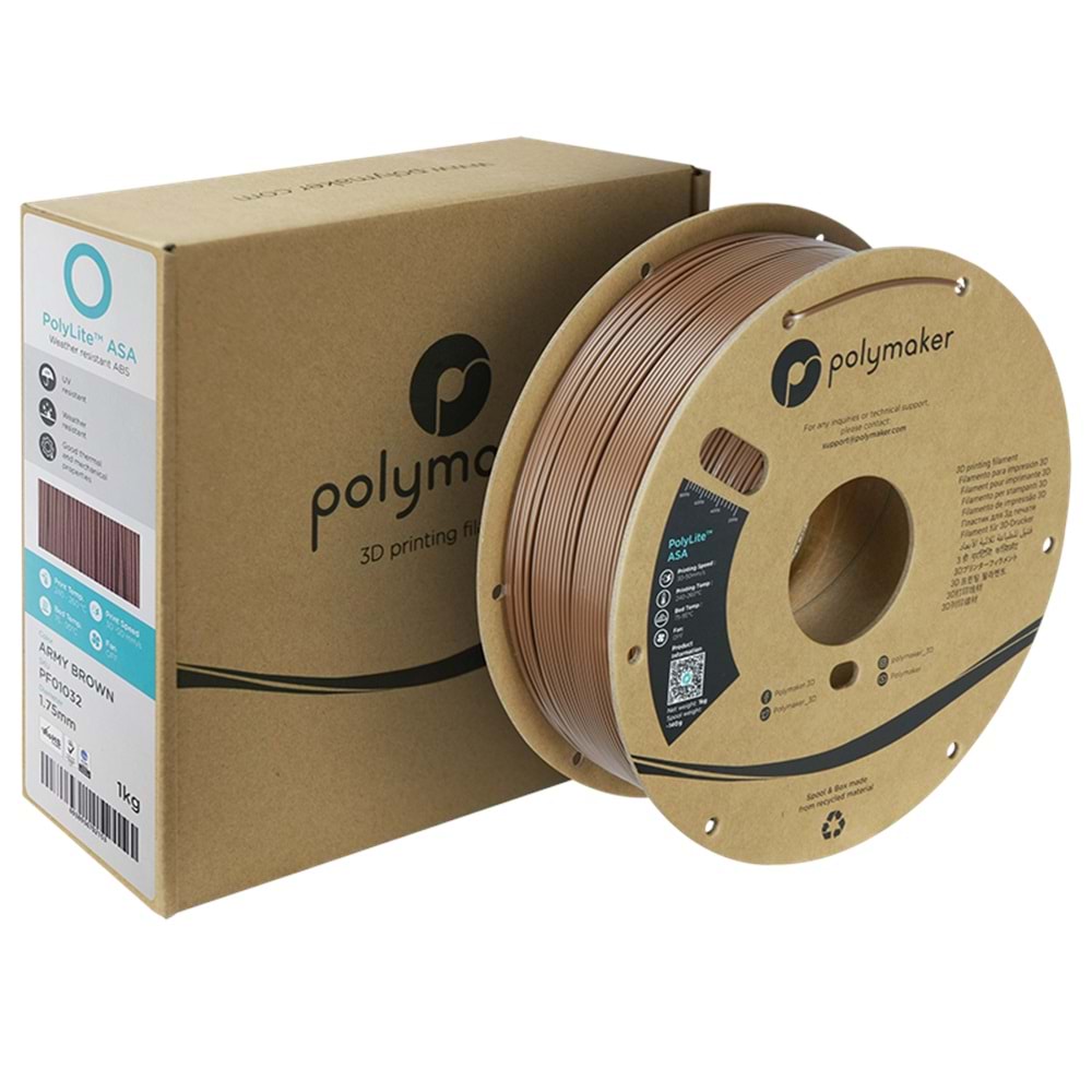 PolyLite ASA Filament Askeri Kahverengi – UV Dayanımlı 3D Baskı