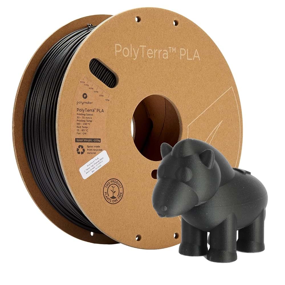 PolyTerra PLA Filament Kömür Siyah - 1 kg 1.75mm