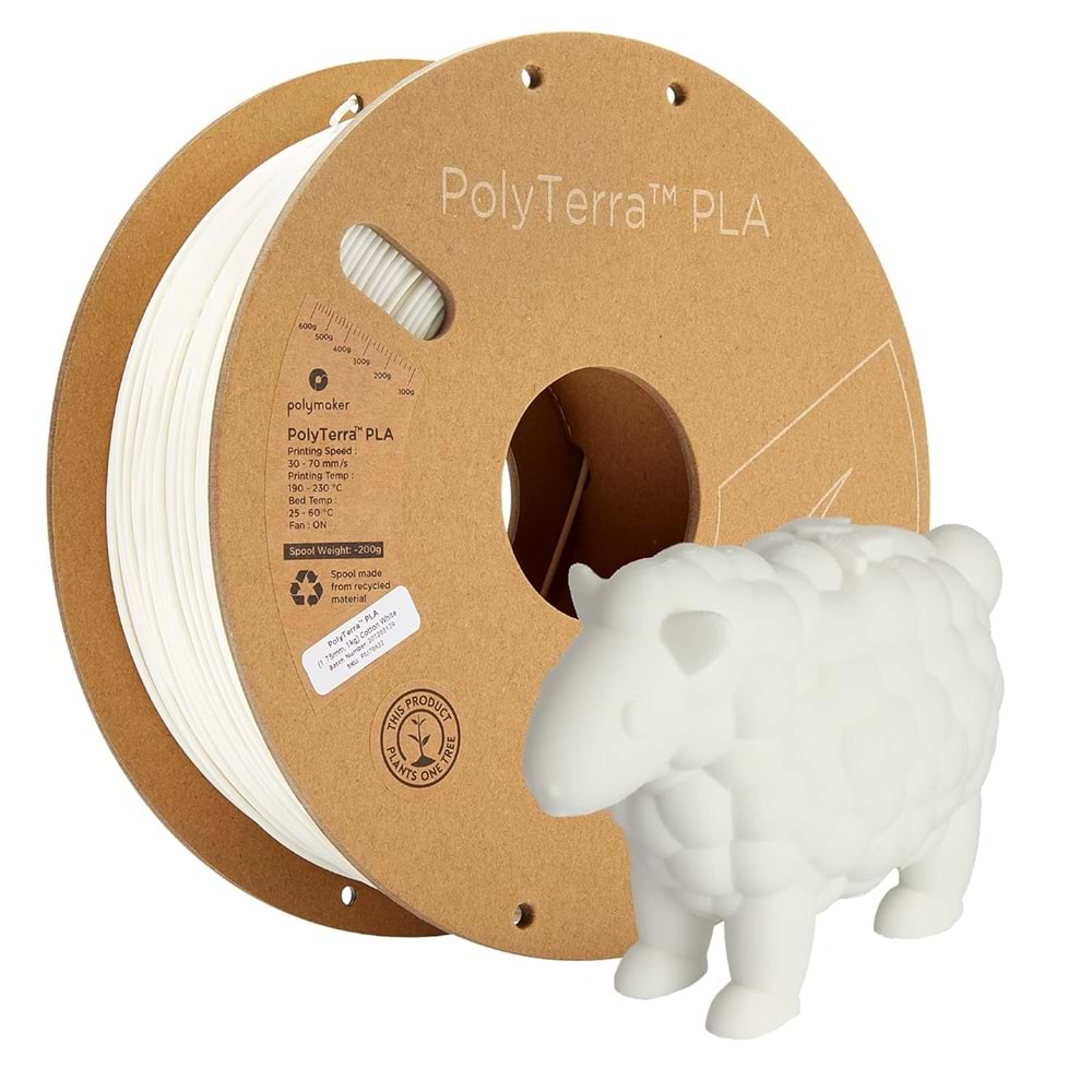 PolyTerra PLA Filament Pamuk Beyaz - 1 kg 1.75mm