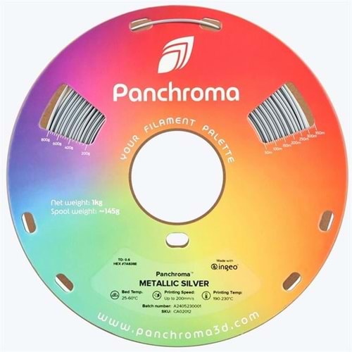 Panchroma PLA Filament Metalik Gümüş - 1 kg 1.75mm