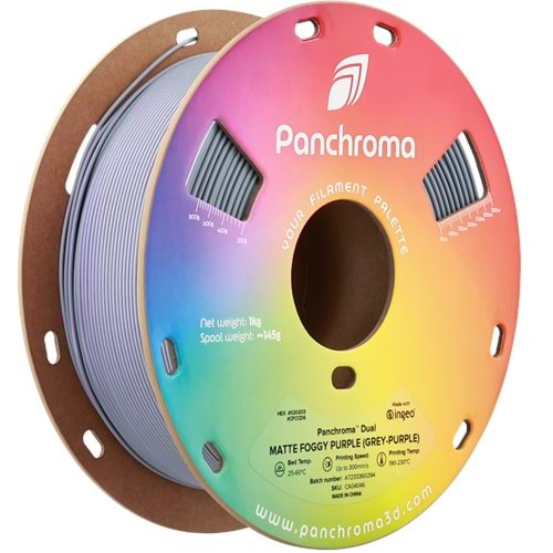 Panchroma PLA Dual Filament Mat Flu Mor (Gri - Mor) - 1 kg 1.75mm