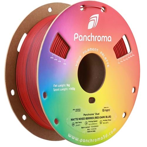 Panchroma PLA Dual Filament Mat Karışık Böğürtlen (Kırmızı - Lacivert) - 1 kg 1.75mm