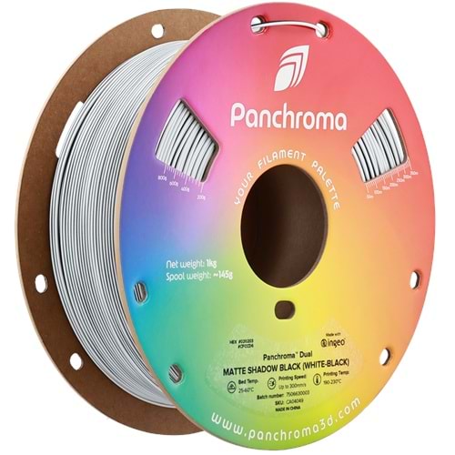 Panchroma PLA Dual Filament Mat Gölge Siyah (Beyaz - Siyah) - 1 kg 1.75mm