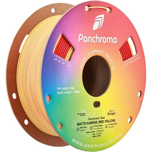 Panchroma PLA Dual Filament Mat Gündoğumu (Kırmızı - Sarı) - 1 kg 1.75mm