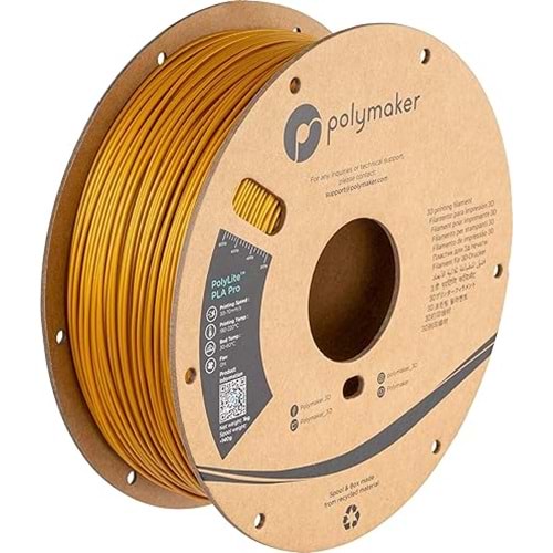 PolyLite PLA Pro Filament Altın - Dayanıklı ve Kolay Baskı