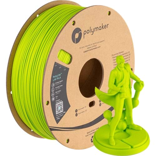 PolyLite LW-PLA Filament Parlak Yeşil – Hafif ve Stabil 3D Baskı
