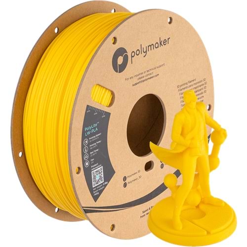 PolyLite LW-PLA Filament Parlak Sarı – Hafif ve Stabil 3D Baskı