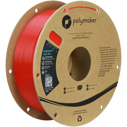Polymaker PLA Pro Filament Kırmızı - 1kg 1.75mm