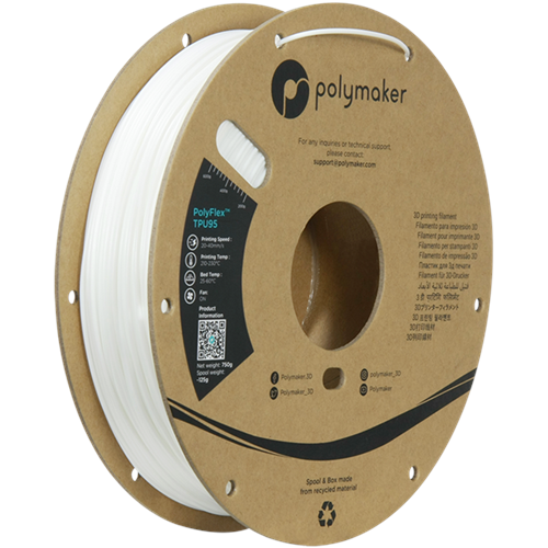 PolyFlex TPU95 Filament Beyaz – Esnek 3D Baskı