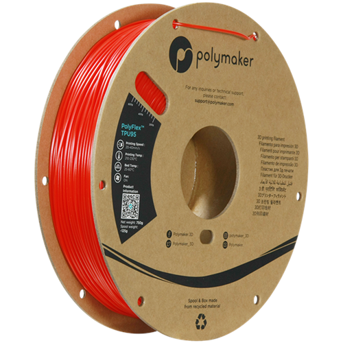 PolyFlex TPU95 Filament Kırmızı – Esnek 3D Baskı