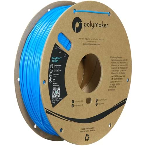 PolyFlex TPU95 Filament Mavi – Esnek 3D Baskı