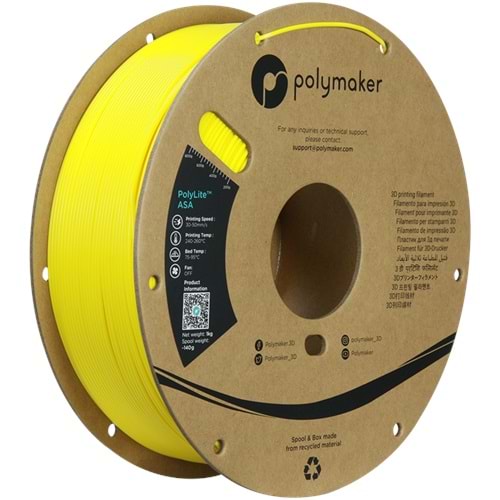 PolyLite ASA Filament Sarı – UV Dayanımlı 3D Baskı