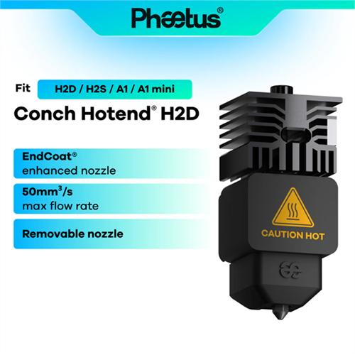 Phaetus H2 ve A1 Serisi 0.4mm Değiştirilebilir Nozzle Conch M4 Endcoat Hotend - Bambu Lab Hotend