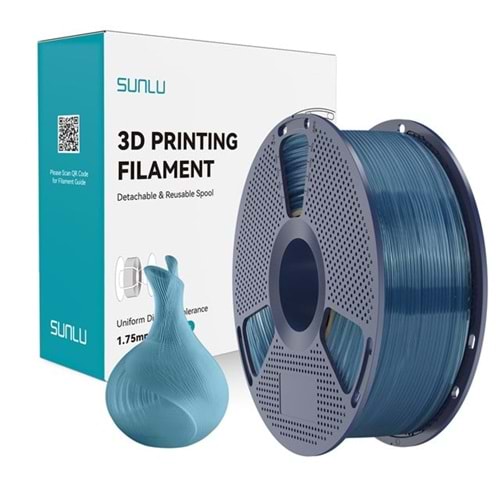 Sunlu PLA Şeffaf Filament Okyanus Puslu Mavi - 1 kg 1.75mm