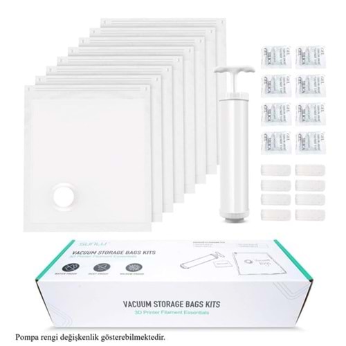 Sunlu Filament Saklama Poşeti (8 adet) + Vakum Pompası