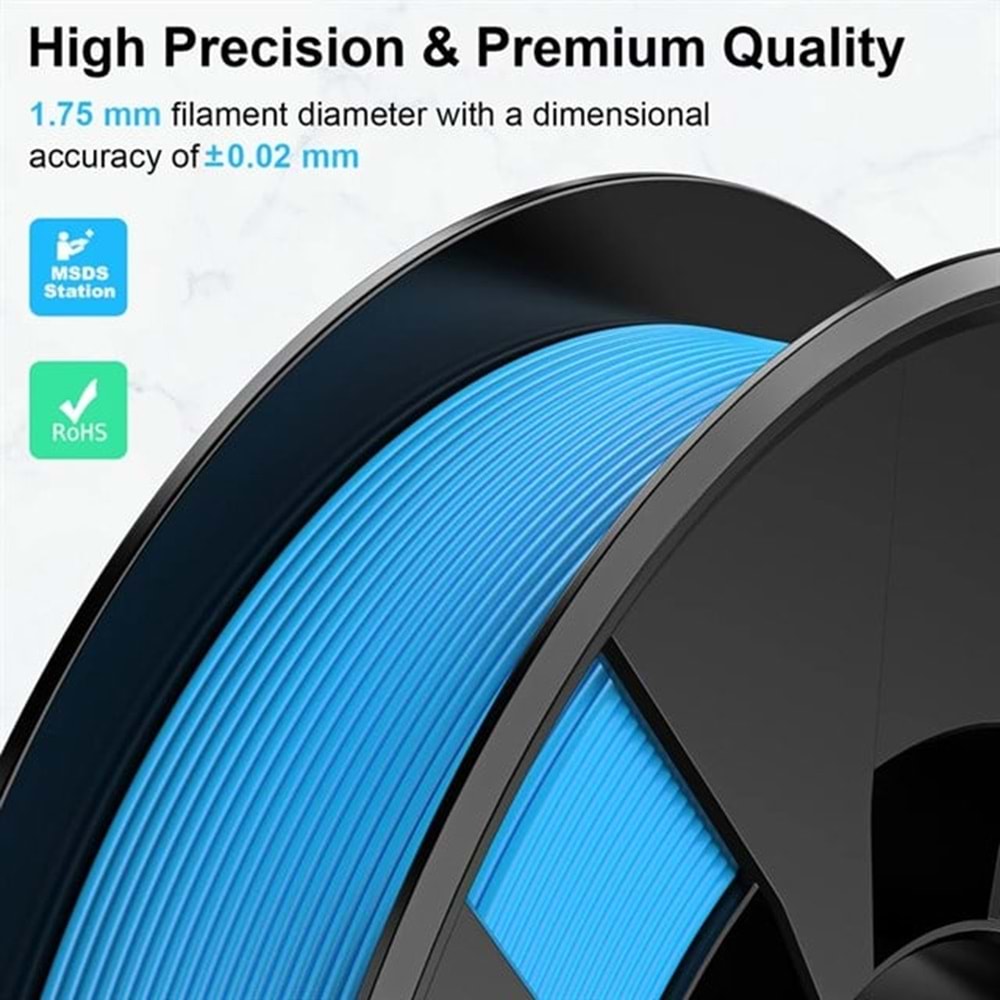 Entina PLA Filament Seti - Siyah, Beyaz, Kırmızı, Mavi 4x250g 1.75mm