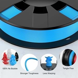 Entina PLA Filament Seti - Siyah, Beyaz, Kırmızı, Mavi 4x250g 1.75mm