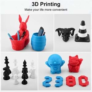 Entina PLA Filament Seti - Siyah, Beyaz, Kırmızı, Mavi 4x250g 1.75mm