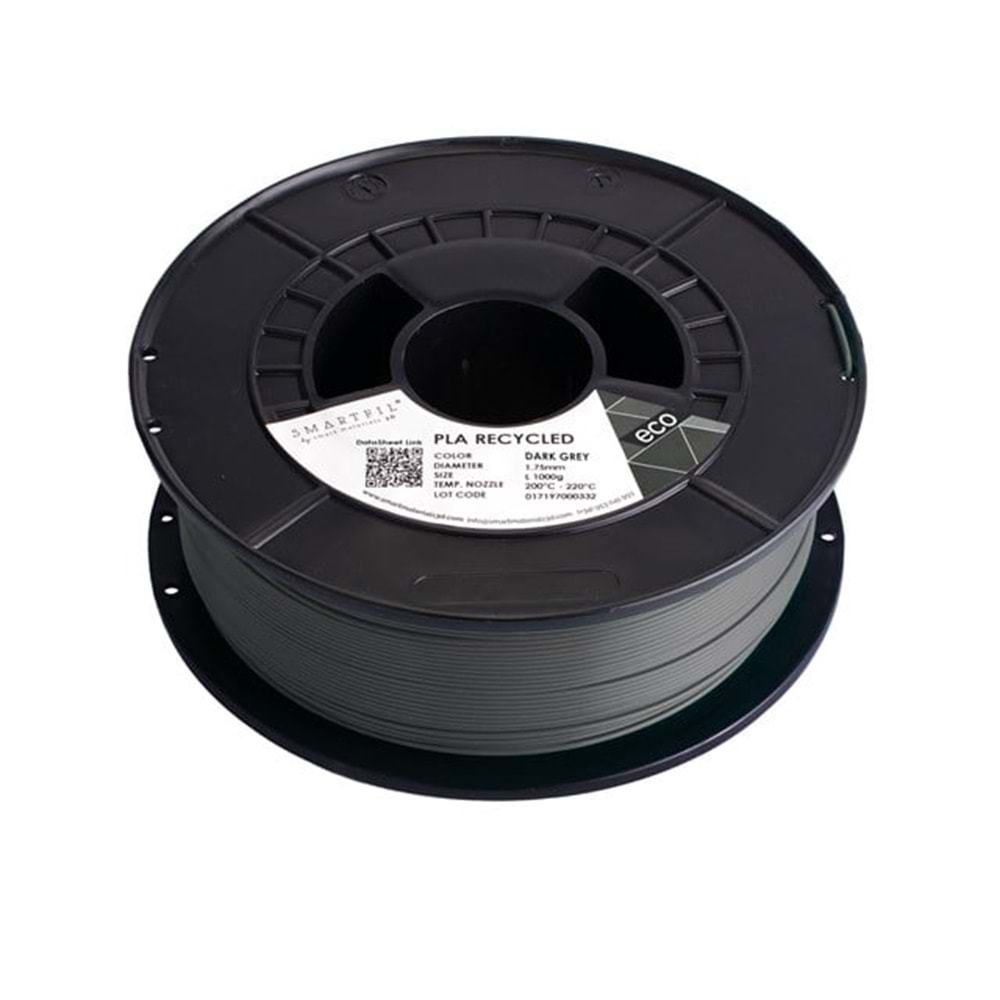 Smartfil PLA Recycled Filament Koyu Gri - 1 kg 1.75mm